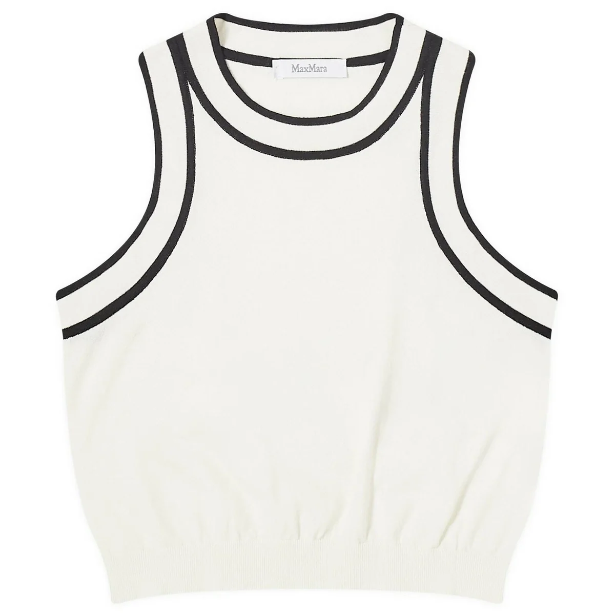 Max Mara Ivory Stripe Detail Cotton Knit Ruggero Top - Imagen 3