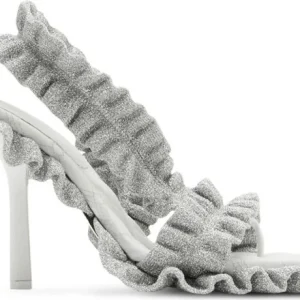 Burberry Metallic Ruff Sandals Silver