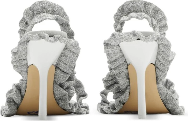 Burberry Metallic Ruff Sandals Silver - Imagen 4