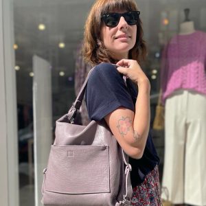 Mochila piel lavanda