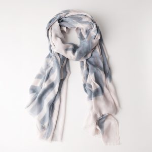 Foulard de algodón con flores azules