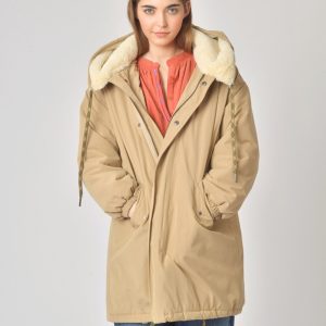 Parka beige forrada