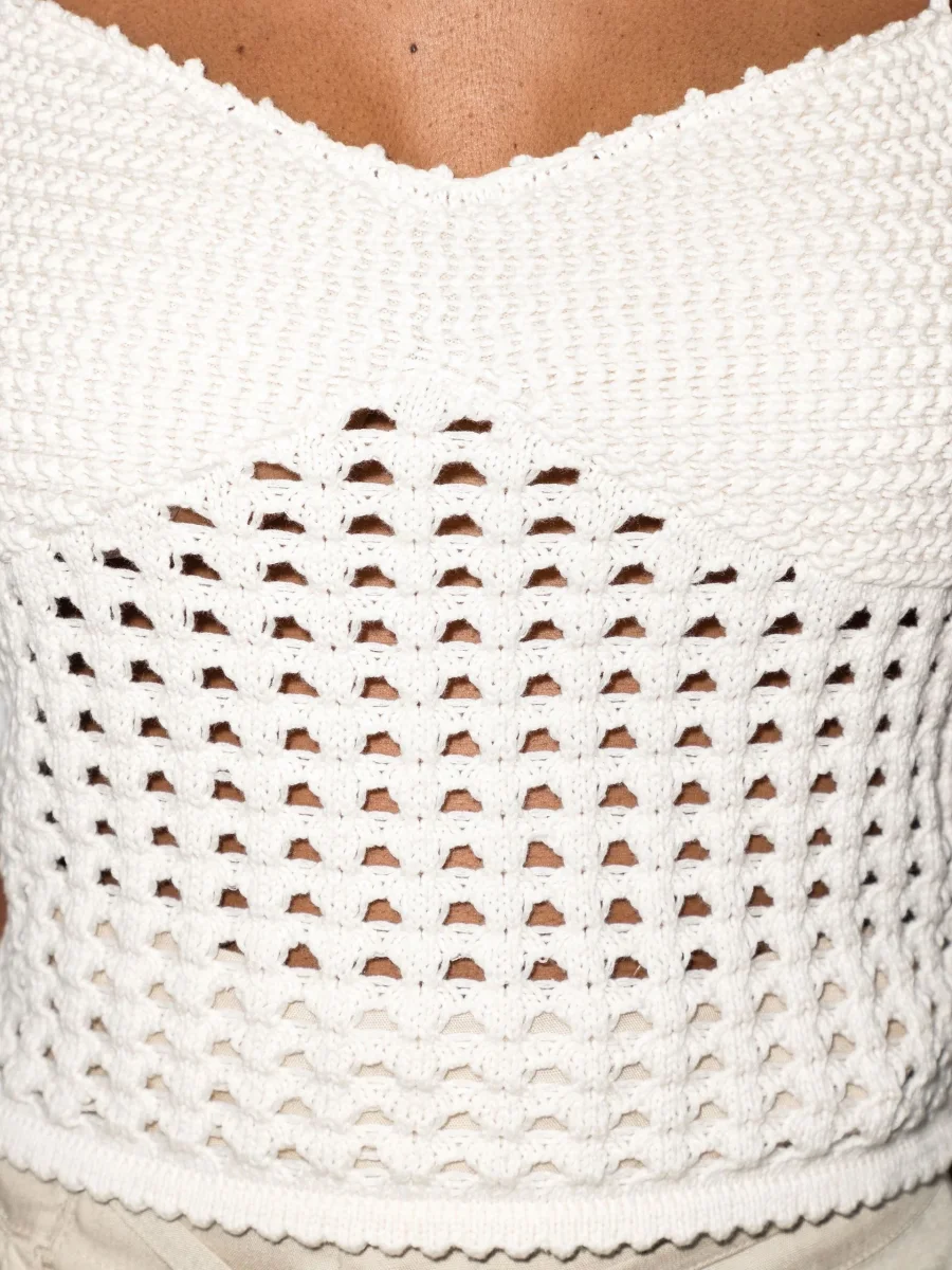 Reformation Cream Jodie Open Knit Tank Top - Imagen 6