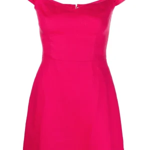 Reformation Pink Gavina Off The Shoulder Linen Mini Dress