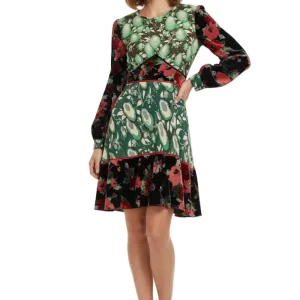 Rixo London Edith Floral Silk Crepe De Chine Devoré-Velvet Mini Dress