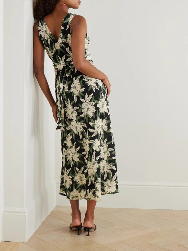 Rixo London Lauriane Floral Crepe De Chine Midi Dress - Imagen 4
