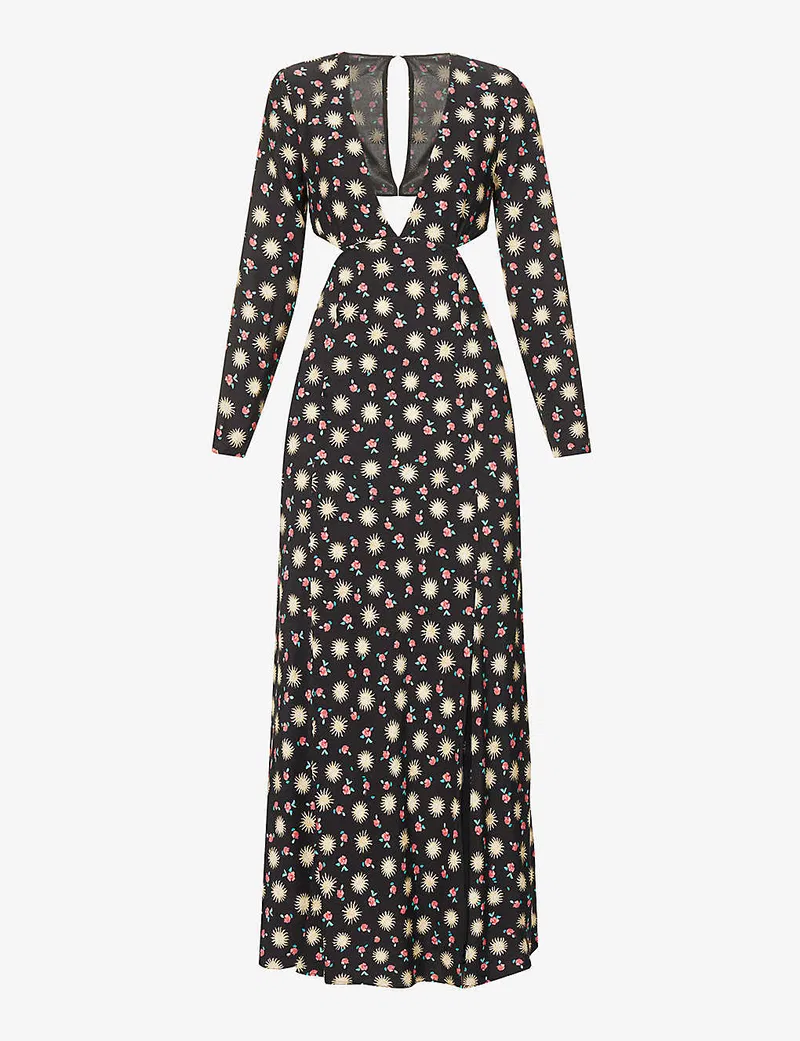 Rixo London Zora Celestial Sun Floral Print Cut Out Woven Midi Dress (Plus Size) - Imagen 5