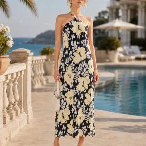 Rixo London Hayley Floral Print Silk Midi Dress