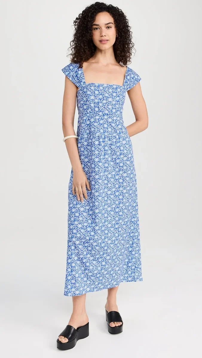 Rixo London Lillianne Blue Floral Print Midi Dress - Imagen 8