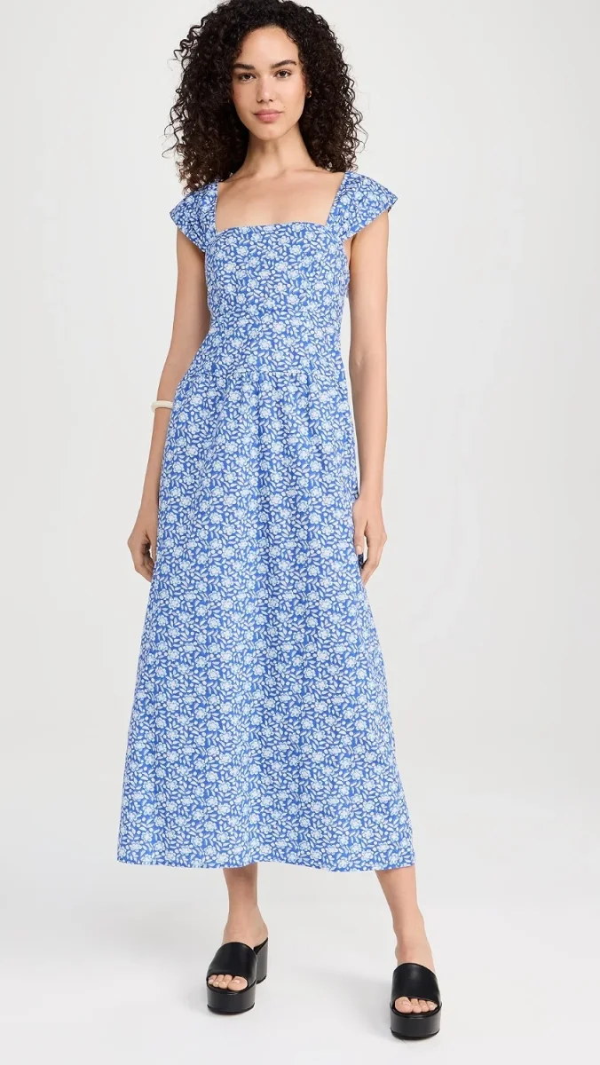 Rixo London Lillianne Blue Floral Print Midi Dress - Imagen 2