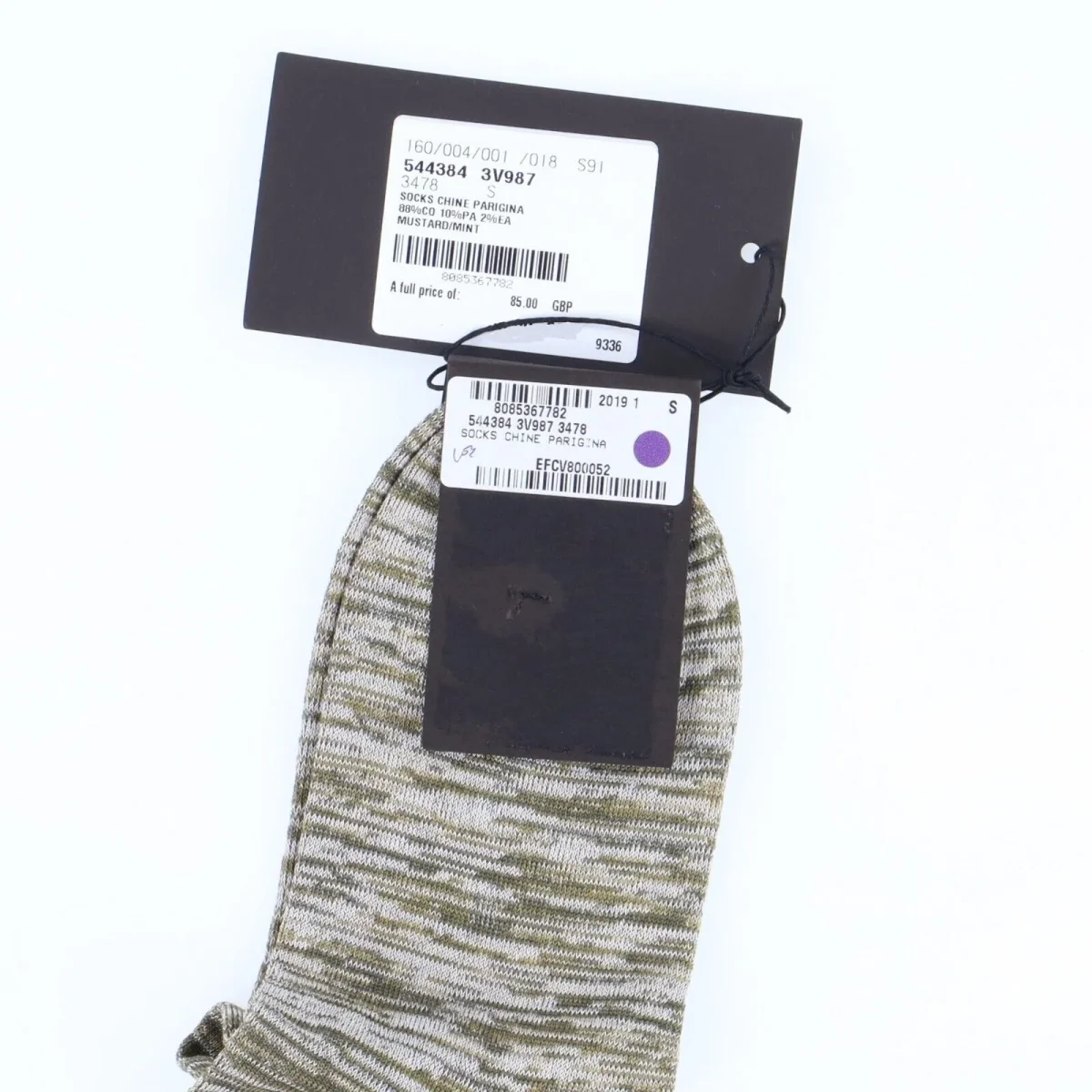 Bottega Veneta Knee High Wool Socks In Mint Mustard Grey - Imagen 5