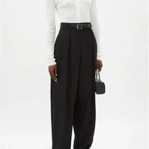 The Row Ivory Silk Collared Button-Up Knit Long Sleeve Dyran Blouse