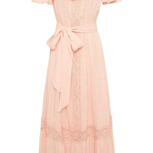 Spell & The Gypsy Pink Cassie Petal Lace Off Shoulder Dress