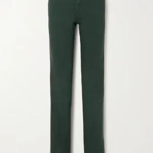 MAXIMILLIAN DAVIES Forest Green Leather Trim Spain Jeans