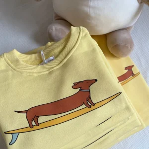 Sudadera perrro salchicha surfista