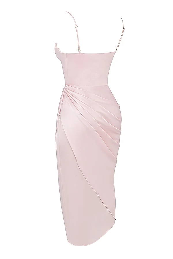 House Of CB Reva Blush Satin Balcony Corset Dress - Imagen 4