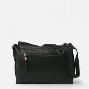 Bolso bandolera de piel negro