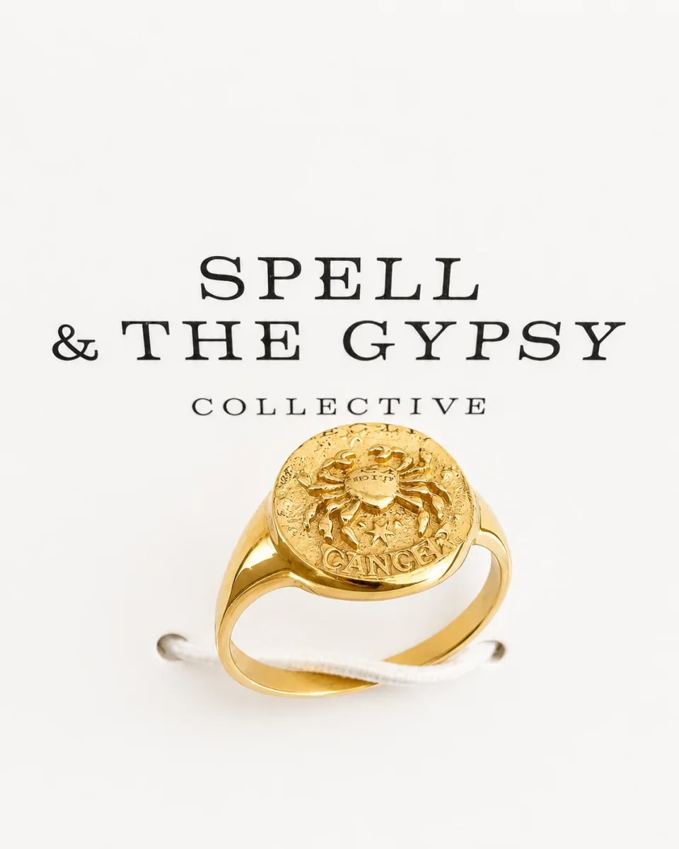 Spell & The Gypsy Cancer Star Sign Star Gazer Zodiac Ring Size 9 - Imagen 2