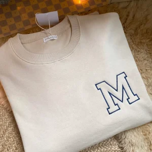 Sudadera beig inicial
