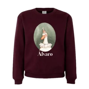 Sudadera granate animalitos