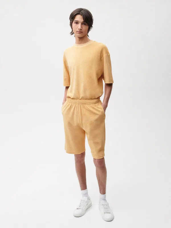 Pangaia Terry Cloth Toweling Beige Long Shorts - Imagen 2