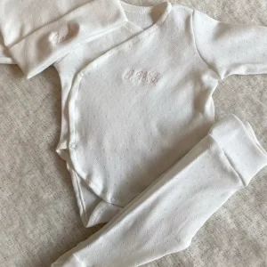 Conjunto 3 piezas calado trébol