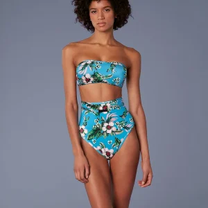 Diane Von Furstenberg DVF WEST Straight Floral Bandeau Bikini Top