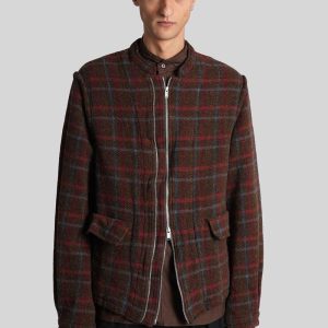 UNDERCOVER Brown Wool Check Jacket