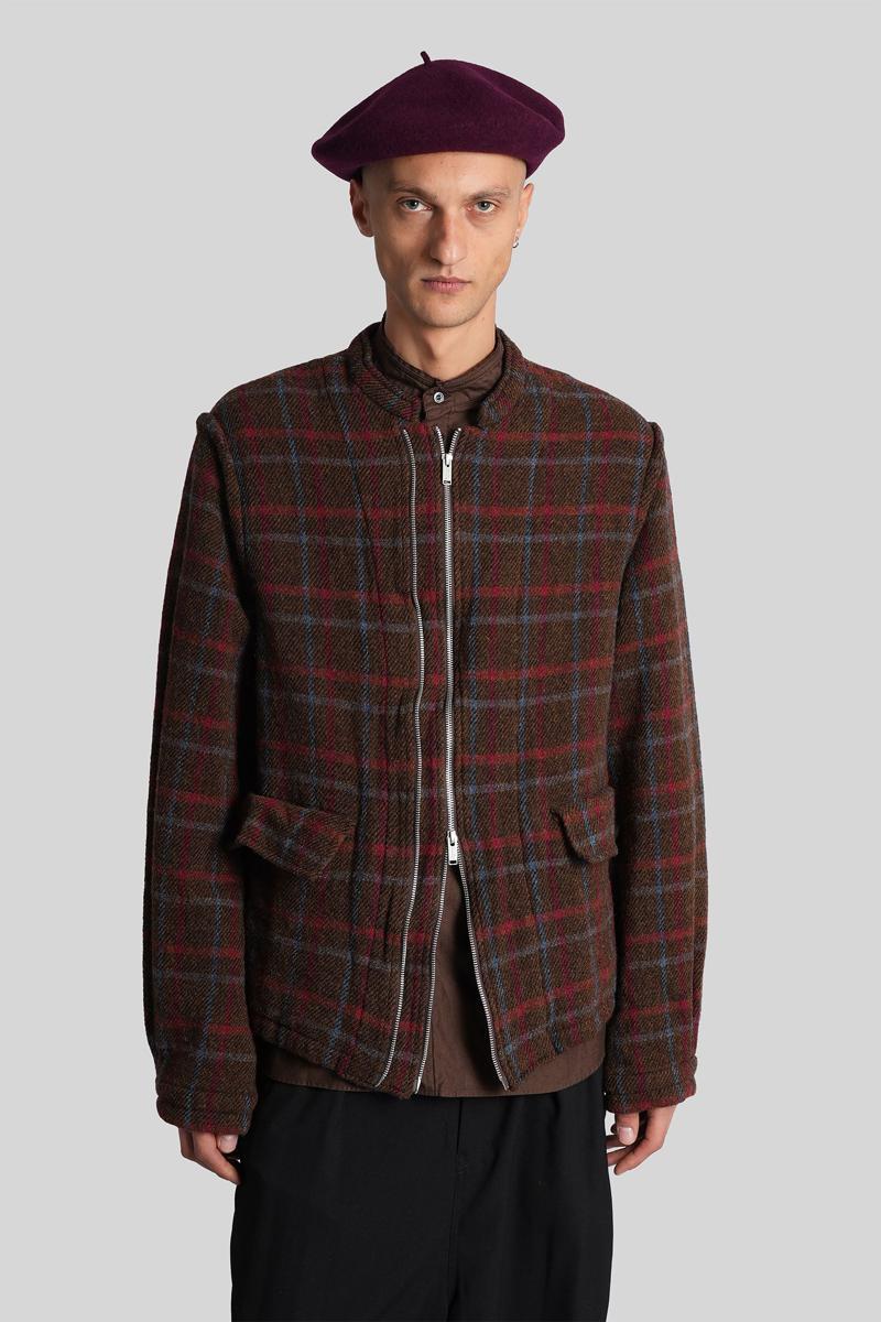 UNDERCOVER Brown Wool Check Jacket - Imagen 2