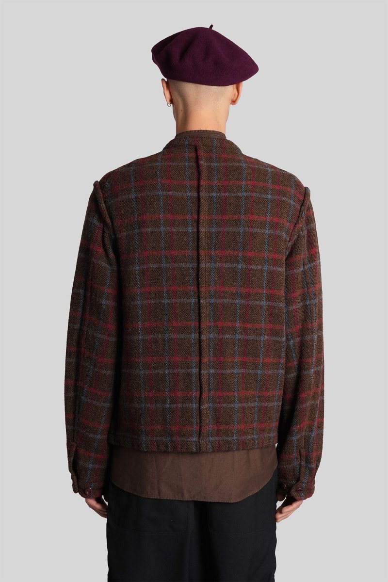 UNDERCOVER Brown Wool Check Jacket - Imagen 4