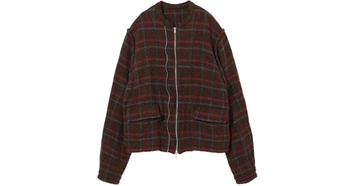 UNDERCOVER Brown Wool Check Jacket - Imagen 3