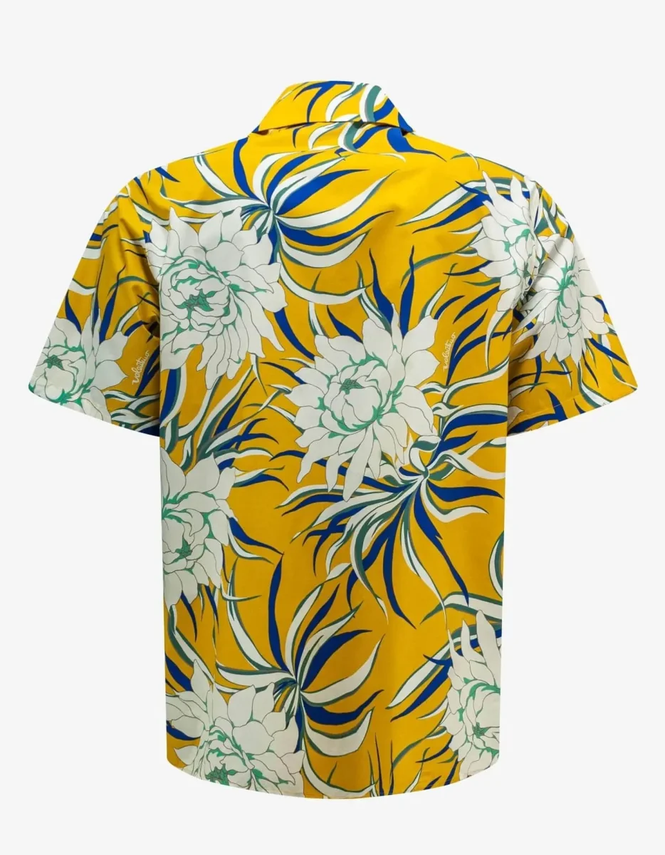 Valentino Bowling Shirt Yellow Flowers Peonies print. - Imagen 3