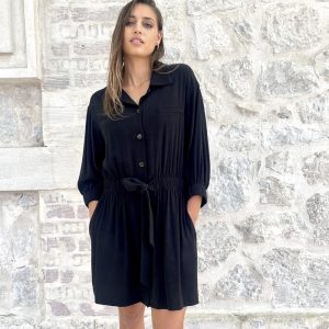Vestido camisero negro