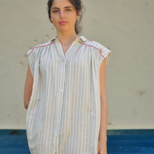 Vestido corto camisero bordados
