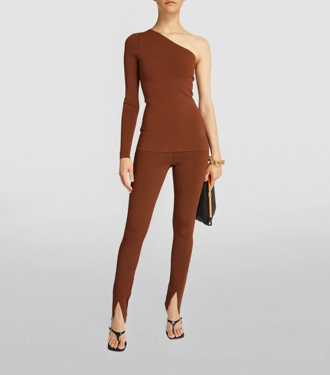 VICTORIA BECKHAM VB Body One-Shoulder Top in Brown - Imagen 5