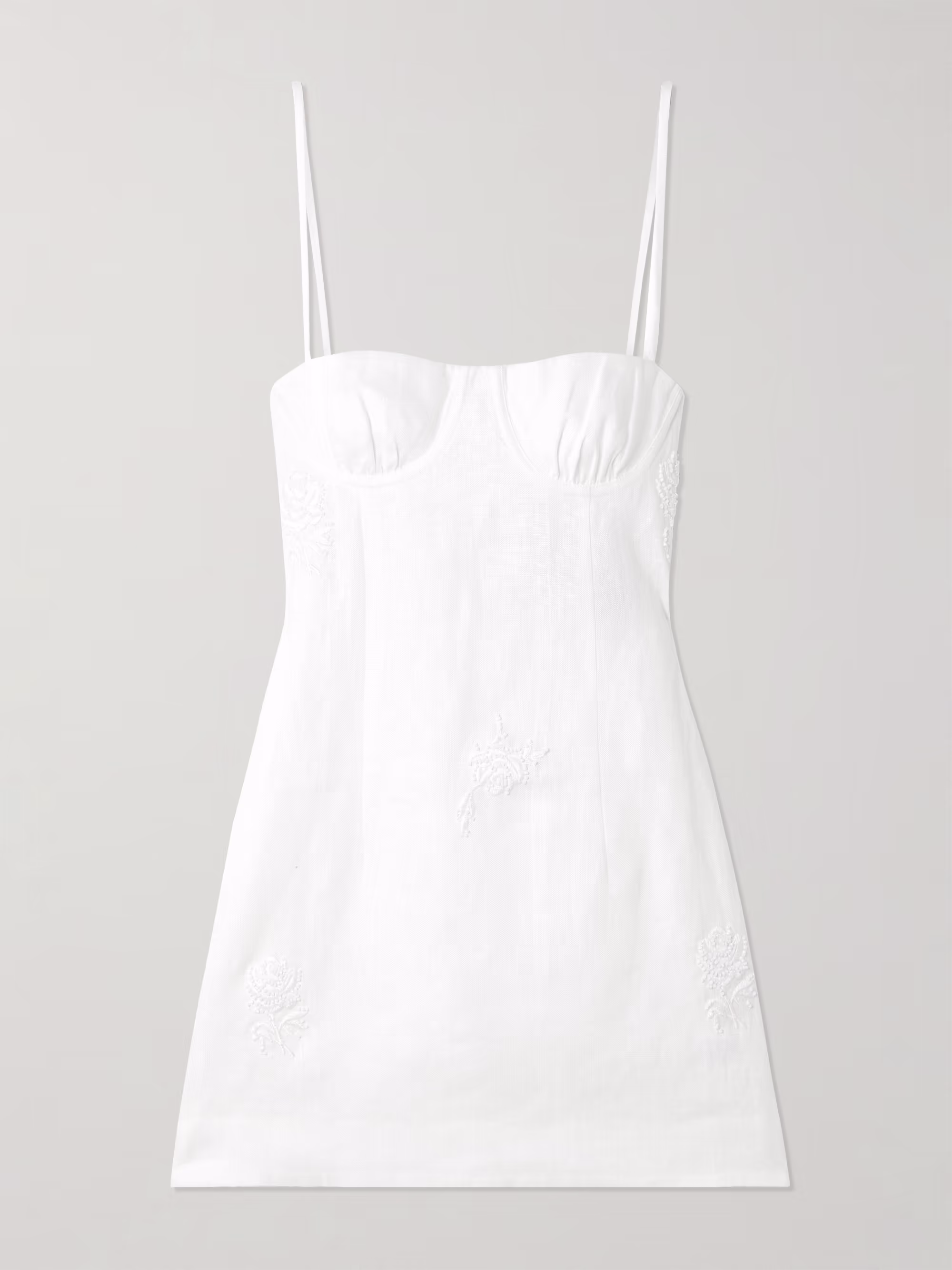 SIR. The Label Alessandra Linen Beaded Detail Mini Dress