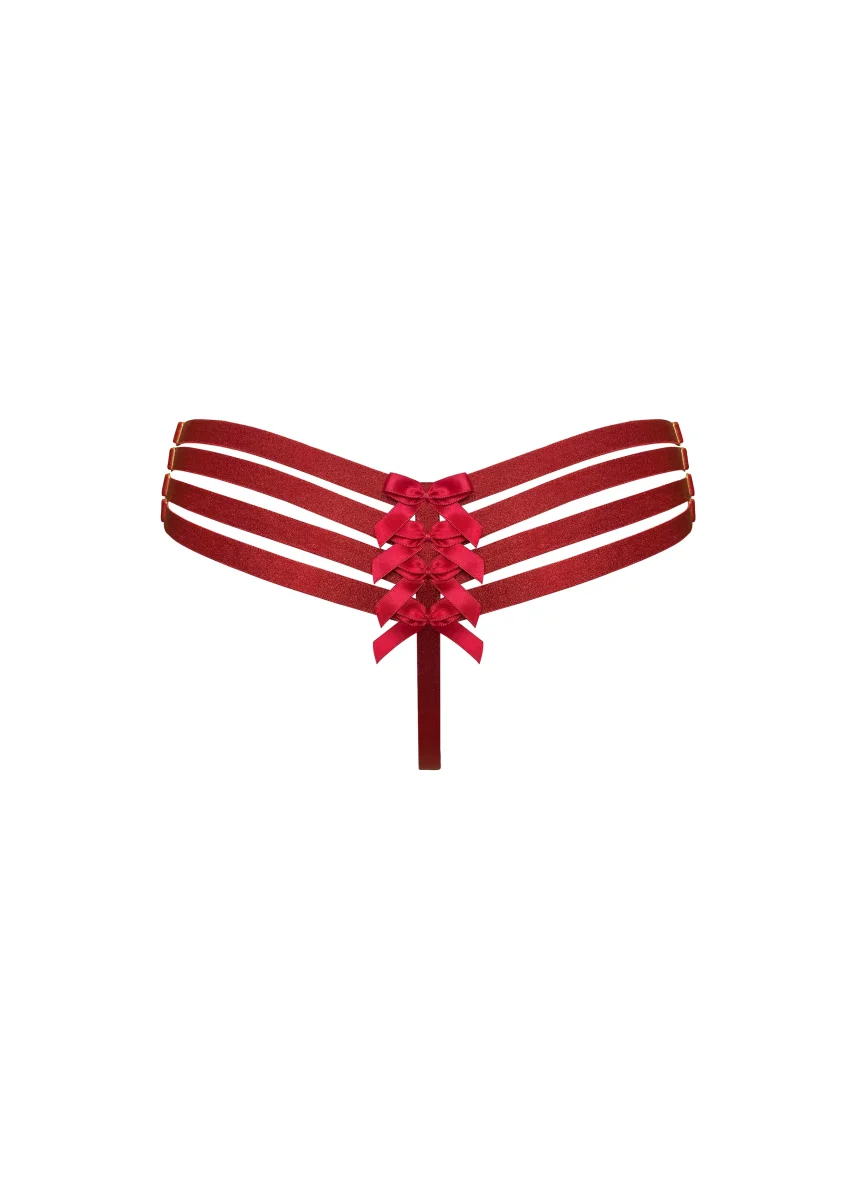 Bordelle Adjustable Webbed Burnt Red Thong - Imagen 3