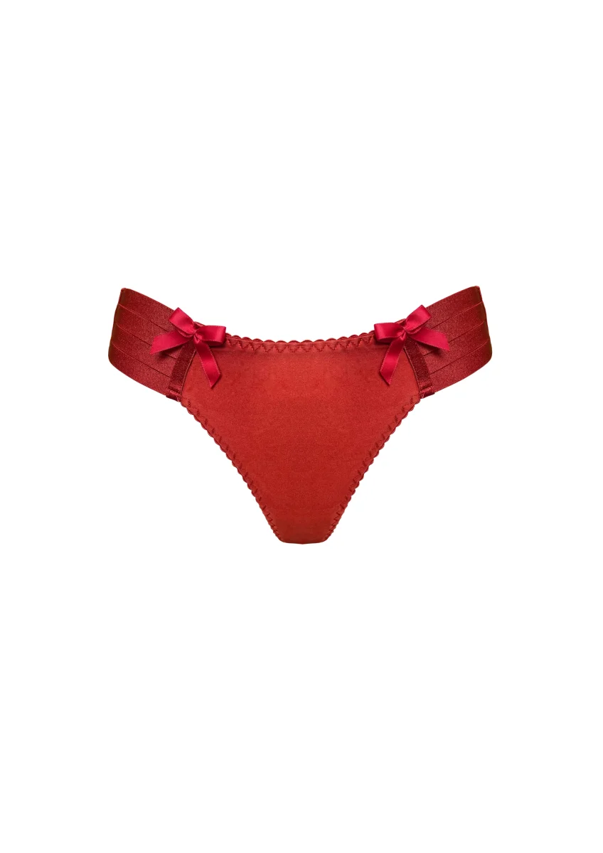 Bordelle Adjustable Webbed Burnt Red Thong