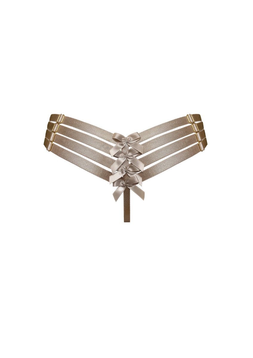 Bordelle Adjustable Webbed Caramel Thong - Imagen 3